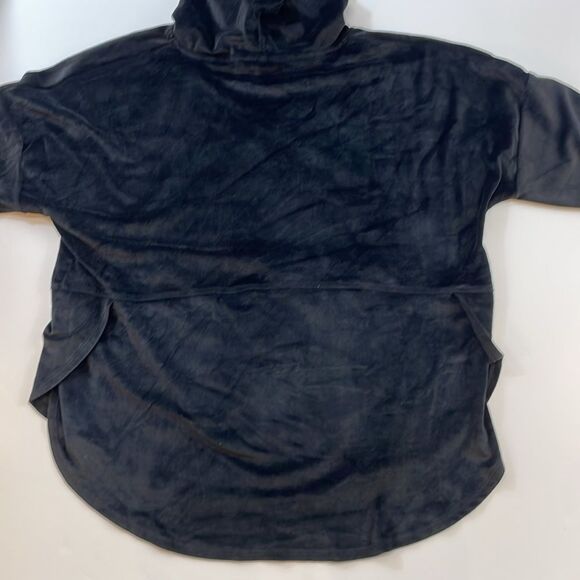 Vince Camuto Black Velour Hoodie Pullover Sweatshirt Women’s Sz M/XL - Picture 4 of 6
